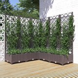 vidaXL Vrtna sadilica s rešetkom smeđa 120 x 120 x 121 5 cm PP Cijene