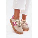 Boto Suede Women's Platform Sneakers Beige-Pink Cavira | Shoptok.si