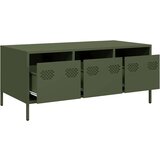 vidaXL Klubska mizica olivno zelena 101,5x50x43,5 cm valjano jeklo | Shoptok.si