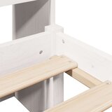 vidaXL Knjižna postelja brez vzmetnice bela 140x200 cm trdna borovina | Shoptok.si