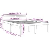 vidaXL Postelja za starejše voščeno rjava 140x190 cm trdna borovina | Shoptok.si