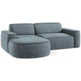 Makamii Prašno modra kotna sedežna garnitura iz šenilje (levi kot/z ležalnikom) Omao – | Shoptok.si