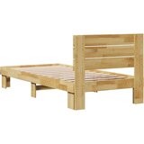  Okvir kreveta uzglavljem bez madraca 75x190 cm puno drvo hrast | shoptok.hr