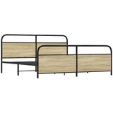  Metalni okvir kreveta bez madraca boja hrasta sonome 183x213 cm | shoptok.hr