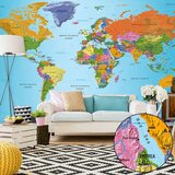  Samoljepljiva foto tapeta - World Map: Colourful Geography II 490x280 | shoptok.hr
