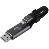 Pny USB 3.0/Lightning Duo Link 64GB 2 v 1 OTG USB Flash Drive, Črna, (5000065661) | Shoptok.si