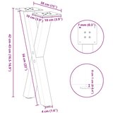  Noge za klub stolić u obliku slova X, 2 kom, prirodni čelik, 38 x (42-43) cm, čelik | shoptok.hr
