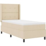  Postelja Box Spring z vzmetnico in LED Krem 80x200 cm Tkanina, (22050669) | Shoptok.si