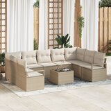 vidaXL 10-delni vrtni kavč set z blazinami rjave pol ratan | Shoptok.si