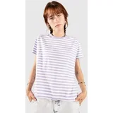Regular Striped T-shirt white / dustylilac