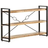  Knjižna omara 3-nadstropna 140x30x80 cm trden mangov les | Shoptok.si