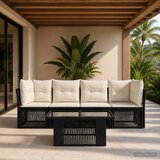  Sjedeća garnitura za vrt 5 kom. Crna poliratan 100 x 55 x 73 cm | shoptok.hr