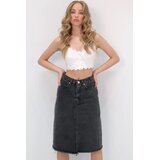 Trend Alacati Stili Ženska suknja Alc-X13655, Midi, Tamnosiva | Eponuda.com