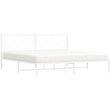  Metalni okvir za krevet s uzglavljem bijeli 193x203 cm | shoptok.hr