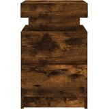  Noćni ormarići s LED svjetlima 2 kom dimljeni hrast 35x39x55 cm | shoptok.hr