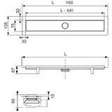 Tece 15.100.090 Linus 90 cm tuš kanaleta iz nerjavnega jekla | Shoptok.si