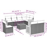  9-dijelni set vrtnih sofa s jastucima crni od poliratana | shoptok.hr