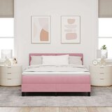 Box Postelja s pomičnim dnom in vzmetnico Roza 140x190 cm Žamet, (22052731) | Shoptok.si