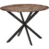  Blagovaonski stol Ø 110x78 cm masivno obnovljeno drvo i čelik | shoptok.hr