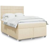  Krevet s oprugama i madracem krem 160x200 cm od tkanine | shoptok.hr
