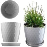 KADAX Plastični cvetlični lonec s stojalom, pokrov za cvetlični lonec, 12 cm, siv, (5000353520) Cene