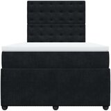 vidaXL Box spring postelja z vzmetnico črna 120x190 cm žamet, (21310045) | Shoptok.si