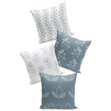 Kate Louise Set od 4 bijelo-plave jastučnice Flowers, 45 x 45 cm | shoptok.hr