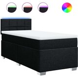 vidaXL Box spring postelja z vzmetnico črna 100x200 cm blago | Shoptok.si