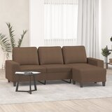 vidaXL Trosjed s tabureom smeđi 180 cm od tkanine Cijene