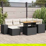 vidaXL 7-dijelni set vrtnih sofa od poliratana s jastucima crni | shoptok.hr