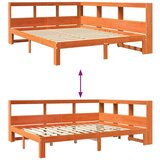  Krevet s regalom za knjige bez madraca 140x200 cm od borovine | shoptok.hr