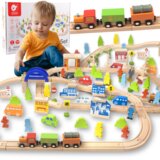Classic World set train trag drveni vlak + figure 110 kom. Cijene