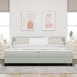  Krevet s opruga kutije Svijetlo siva 200 x 200 cm Baršun | shoptok.hr