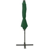  Konzolni suncobran sa stupom i LED svjetlima 300 cm zeleni | shoptok.hr