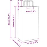  Papirnate vrečke 250 kosov z ročaji roza 21x11x36 cm, (5000160813) | Shoptok.si