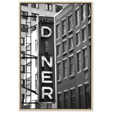  Slika - New York Neon Sign (1 Part) Vertical 80x120 U prirodnom drvenom okviru | shoptok.hr