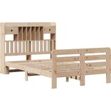 vidaXL Krevet s regalom za knjige bez madraca 135x190 cm od borovine | shoptok.hr