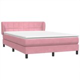  Box spring postelja z vzmetnico roza 140x210 cm žamet, (21792002) | Shoptok.si