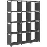 vidaXL regal z 12 kockastimi policami siv 103x30x141 cm blago Cene