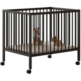 Vipack Antracitno sivi putni krevetić od masivne bukve s podesivom visinom/na kotačićima 95x75 cm Dino – | shoptok.hr