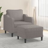  Fotelja s tabureom smeđesiva 60 cm od tkanine | shoptok.hr
