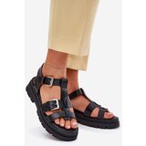 EVENTO Eco Leather Women's Sandals With Buckles Black Mireza | shoptok.hr