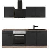 Flex-Well Kuhinjski Blok Z Aparati Capri, Črna, Barva Hrasta | Shoptok.si