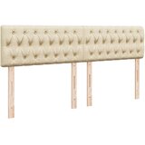 vidaXL Box spring postelja z vzmetnico krem 180x200 cm blago | Shoptok.si