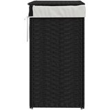 vidaXL Košara za perilo s pokrovom črna 46x33x60 cm poli ratan | Shoptok.si