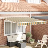 vidaXL avtomatska retraktibilna tenda zelena in rumena 300x250 cm, zamenjava tkanine za 3x2.5 m okvir zelena in rumena Cene