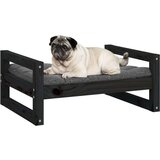  Krevet za pse crni 65 5x50 5x28 cm od masivne borovine | shoptok.hr
