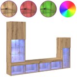 TV zidne jedinice 4 pcs Umjetnički hrast Konstruirano drvo | Eponuda.com