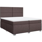 Krevet s oprugama i madracem tamnosmeđi 200x200 cm od tkanine | shoptok.hr