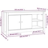 TV omarica medeno rjava 103x36,5x52 cm trdna borovina, (20730860) | Shoptok.si